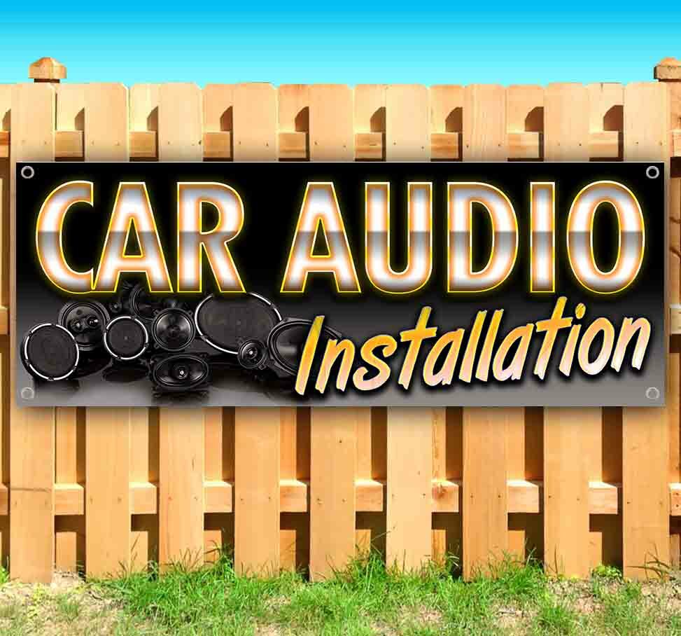 CAR AUDIO INSTALLATION Advertising Vinyl Banner Flag Sign Many Sizes SPEAKERS