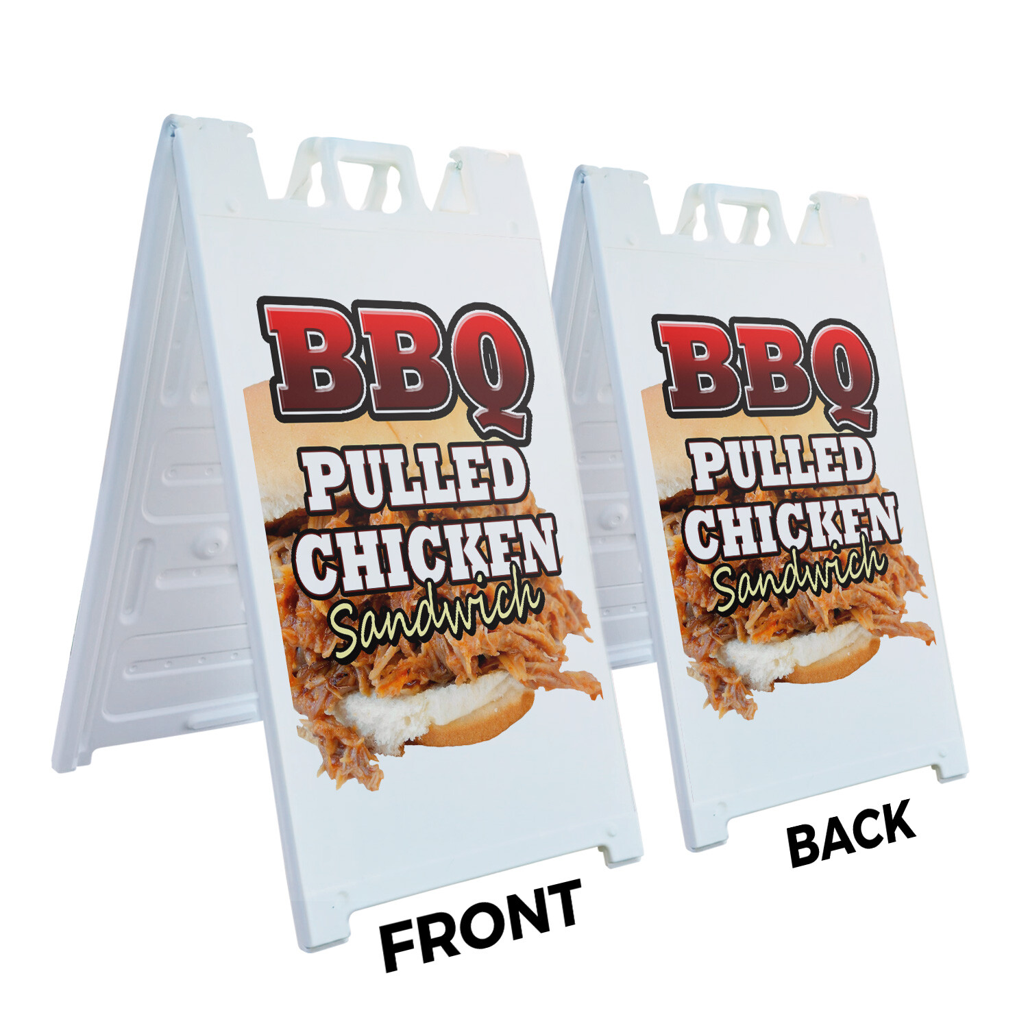 A-frame Sidewalk Bbq Pulled Chicken Sandwich 24&Prime; x 36&Prime; Double Sided A-Frame Side
