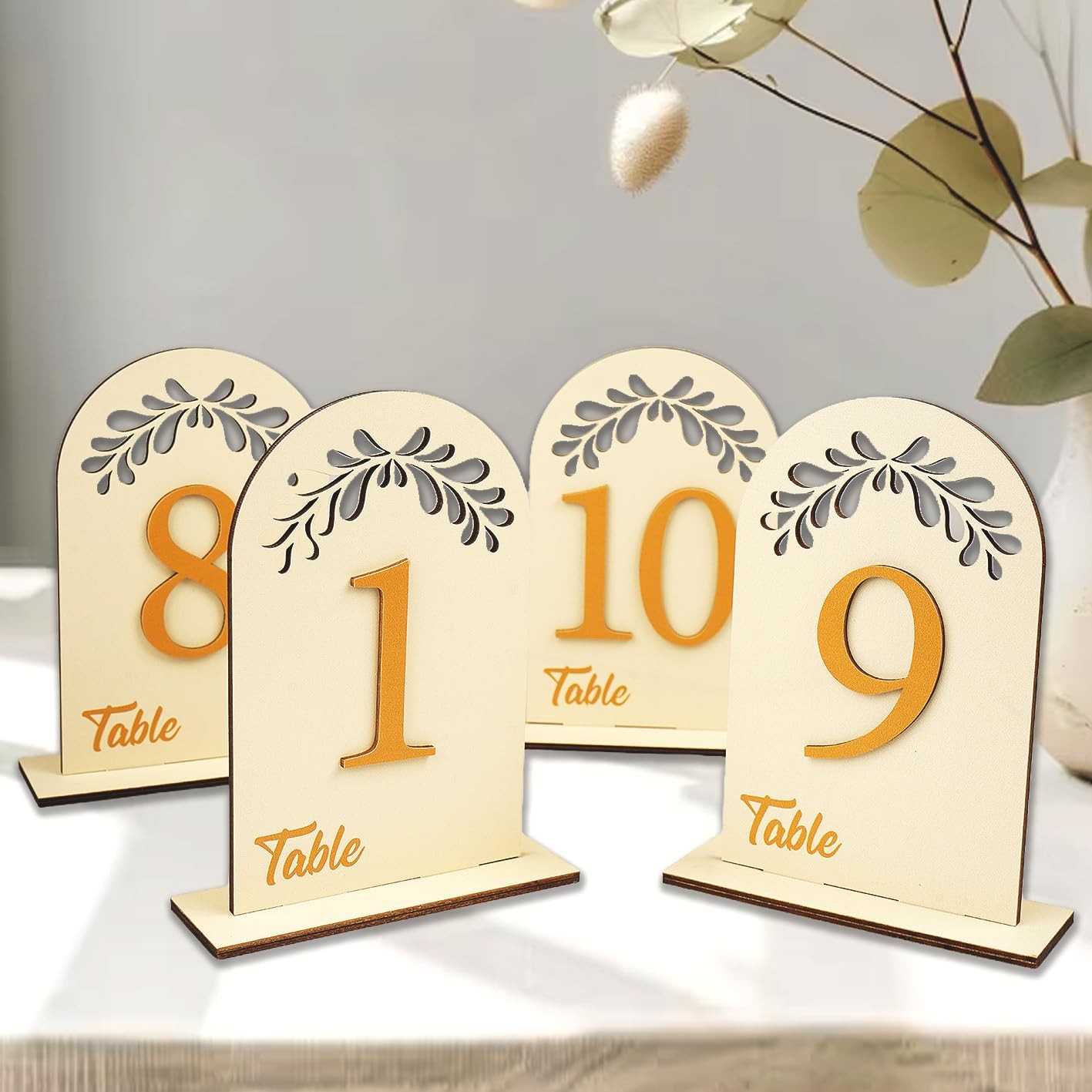 Wooden Wedding Table Numbers 110 Base Reception Bridal Shower Party Decor
