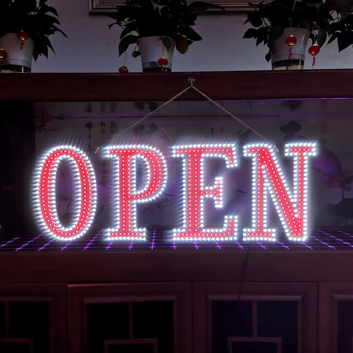 Super Bright 48&Prime; LED Open Sign with Remote & 10 Brightness Levels for Business