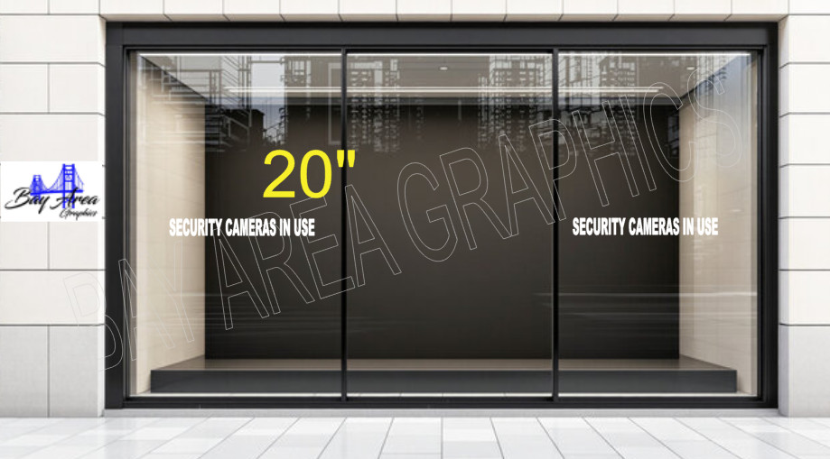 Security Cameras In Use Sticker 2 Pack Outdoor Window Vinyl Sign USA
