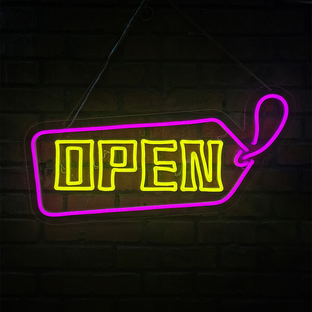 20&Prime;x12&Prime; Ultra Bright LED Neon Light with ON/OFF OPEN Business Sign Acrylic Back