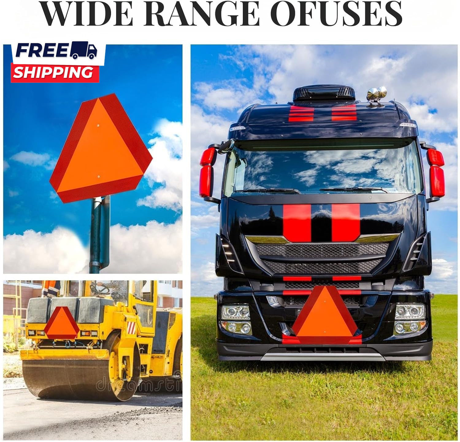 Slow Moving Vehicle Sign Slow Moving Vehicle Triangle Golf Cart Accessorie 14X16