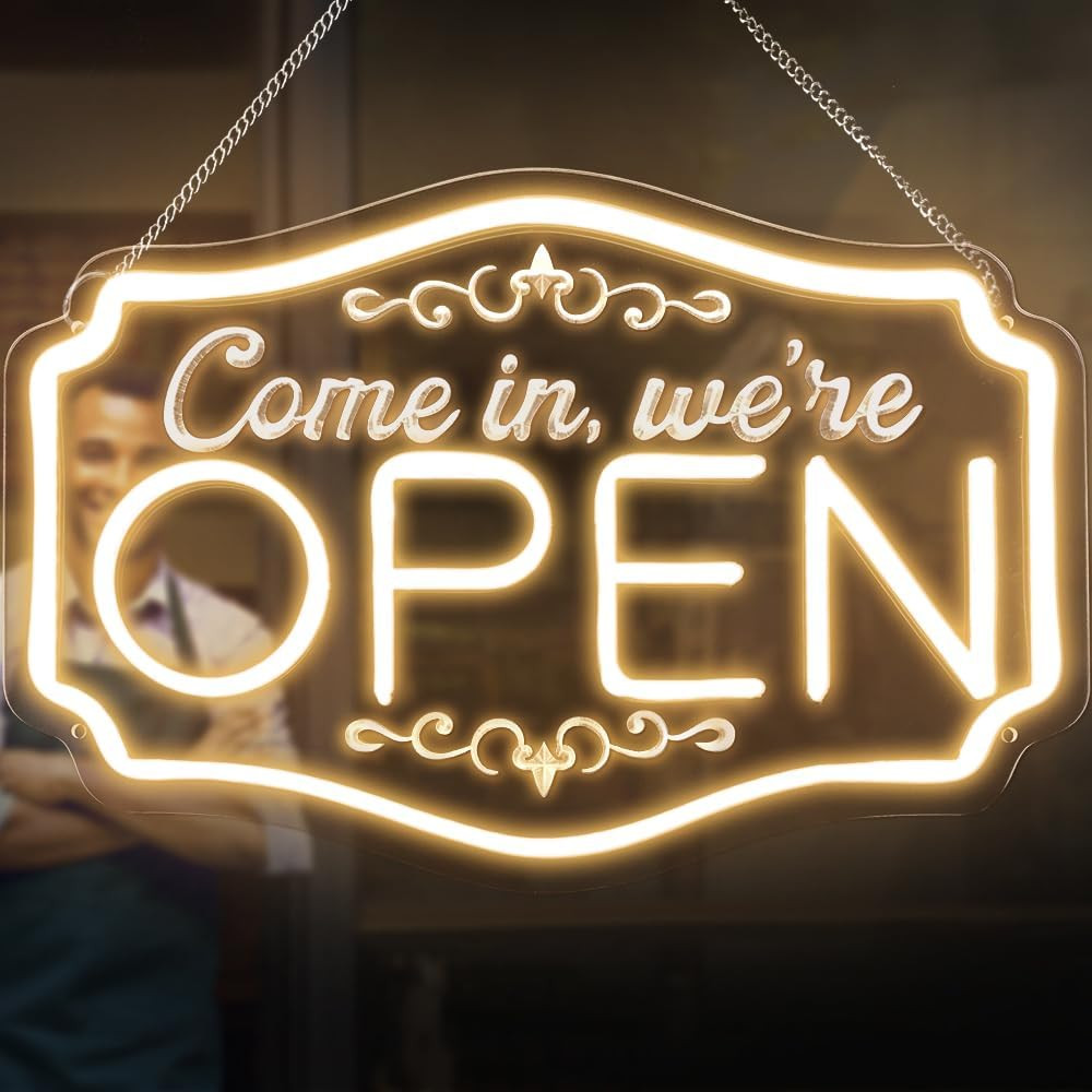 OPEN Signs for Business – Neon Sign for Business Ultra Bright LED, High Visibili