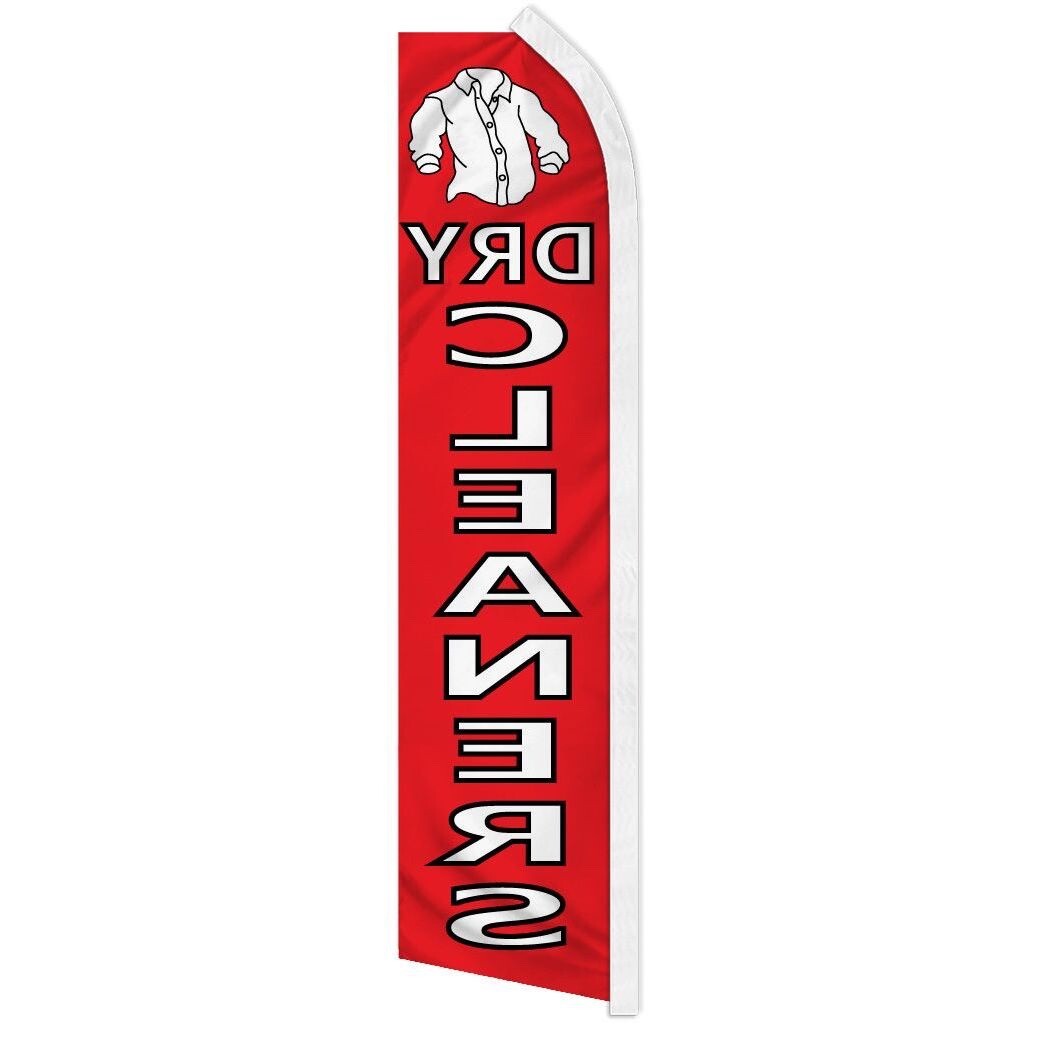 « DRY CLEANERS RED » advertising super flags swooper banner business sign launder