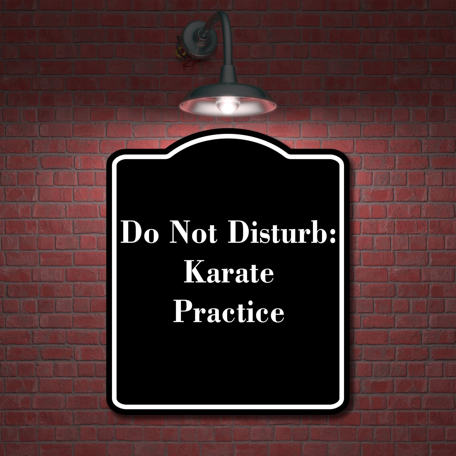 Do Not Disturb Karate Practice BLACK Aluminum Composite Sign