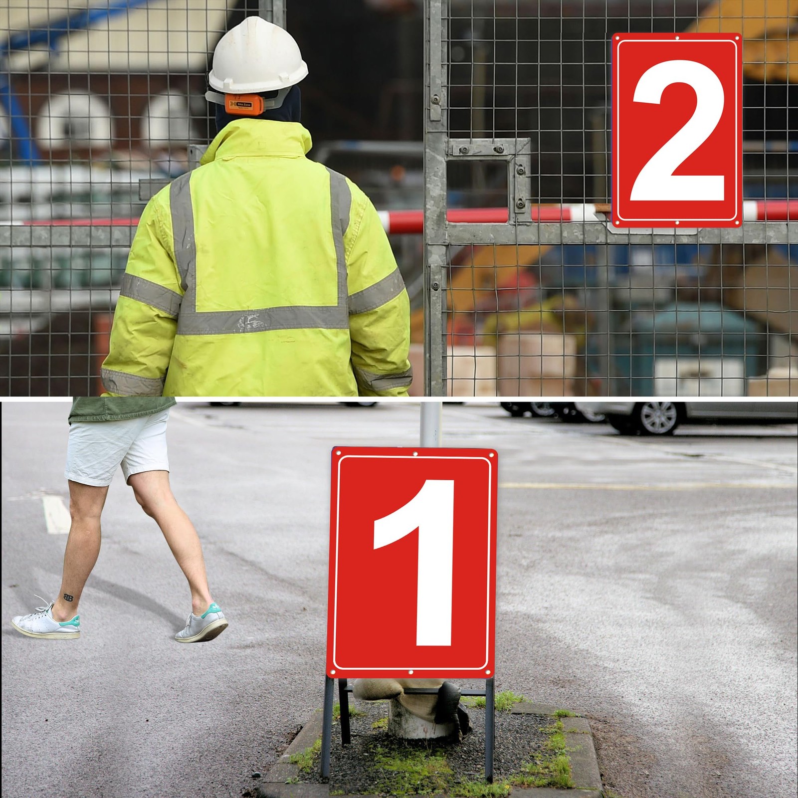 Numbered Sign 5 Aluminum Tennis Court Signage 12×8 Inch Parking Lot Metal