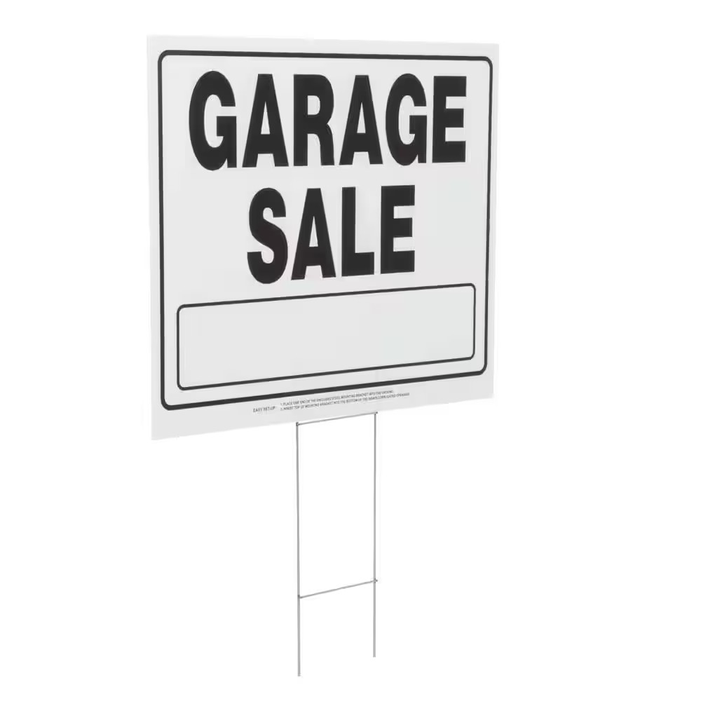 Double Sided Yard Sign H Frame Stand Outdoor Weather Resistant Plastic