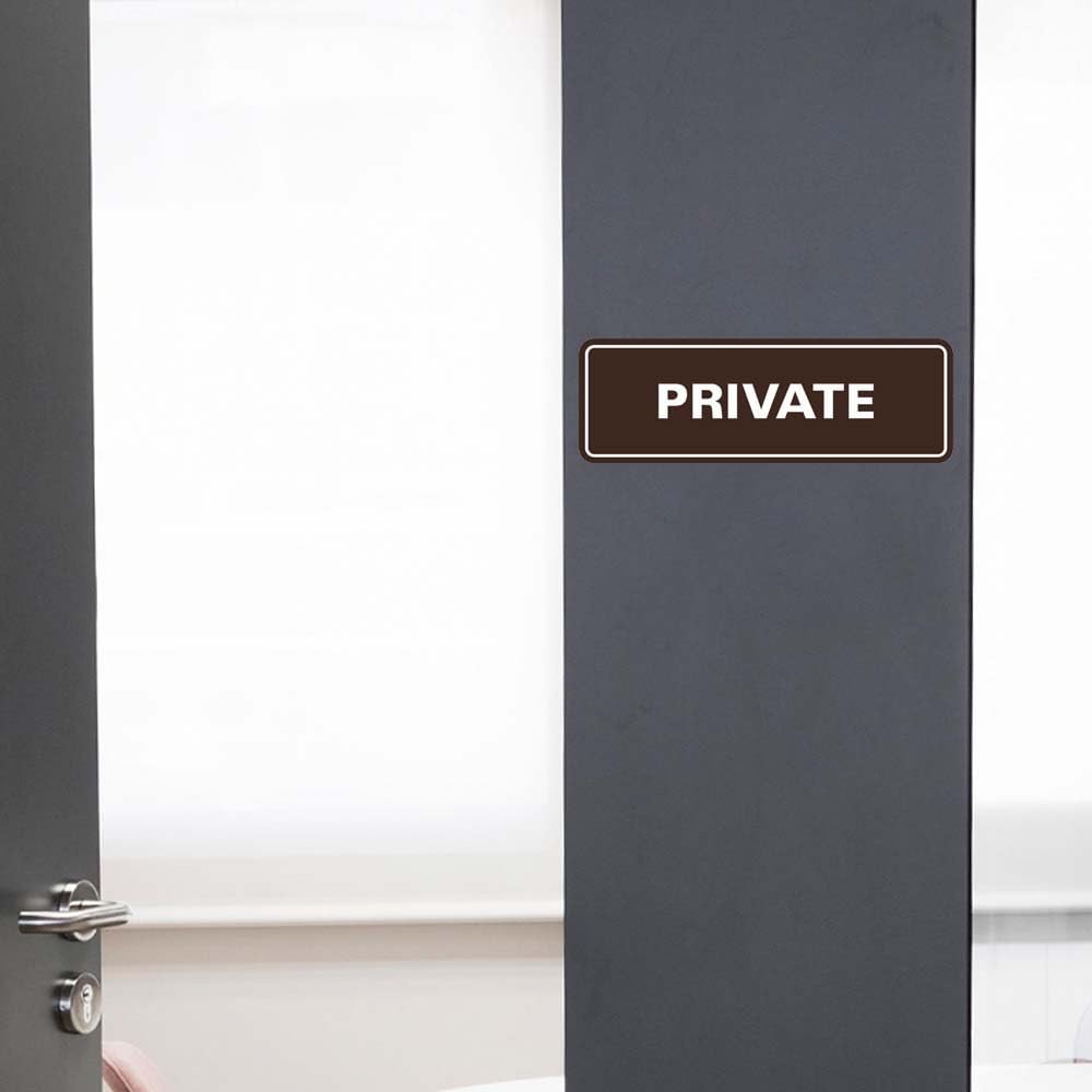 2 Pack Small Lt Gray Private Sign, Standard, Wall, Door, Office, Business