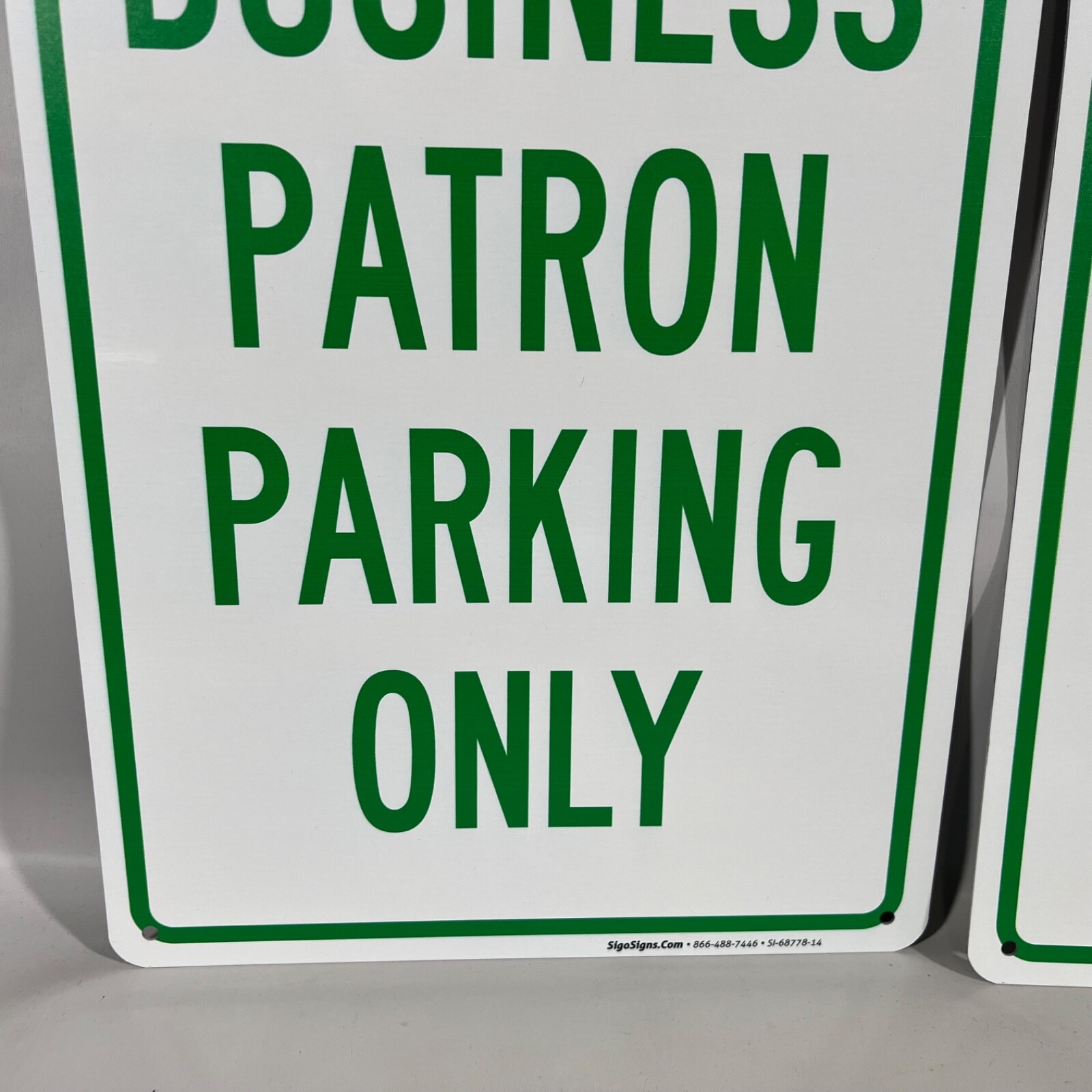 Set 2 Vertical Metal Sign Weatherproof Street Business Patron Parking Only New
