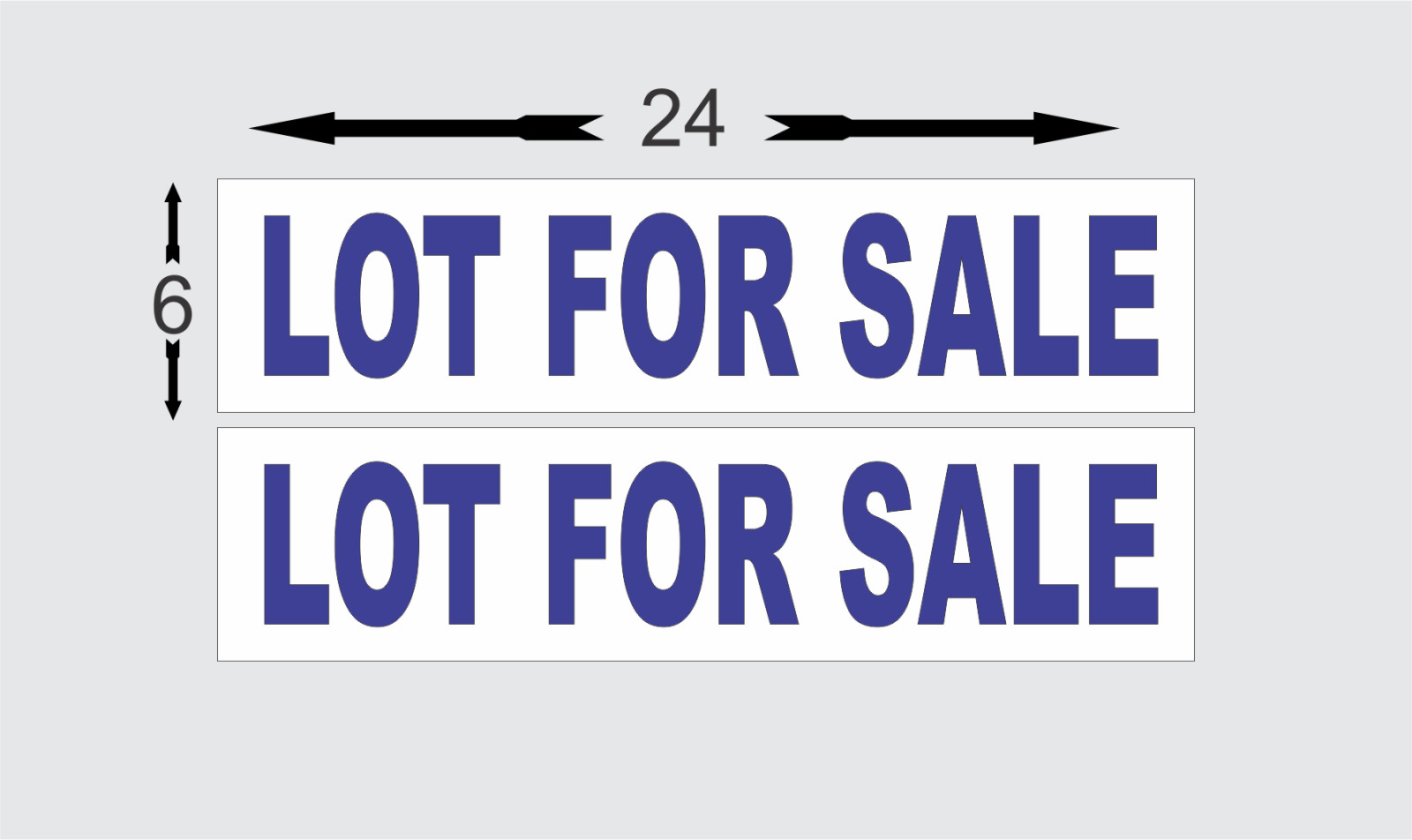 Lot For Sale BLUE 6&Prime;x24&Prime; REAL ESTATE RIDER SIGNS Buy 1 Get 1 FREE 2 Sided