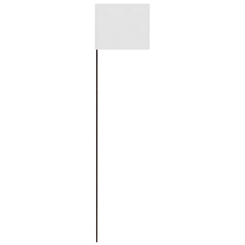 HY-KO PRODUCTS SF-21/WH Marking Flag,White,Solid Pattern,PK25 52ZW68
