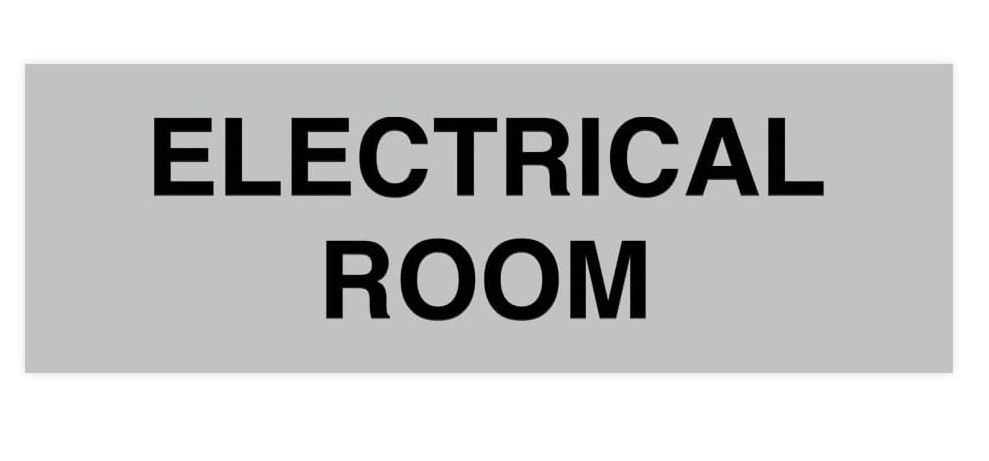 10 Pack Electrical Room Sign 2×6&Prime; Lt Gray Adhesive Safety Door Sign Durable Plas