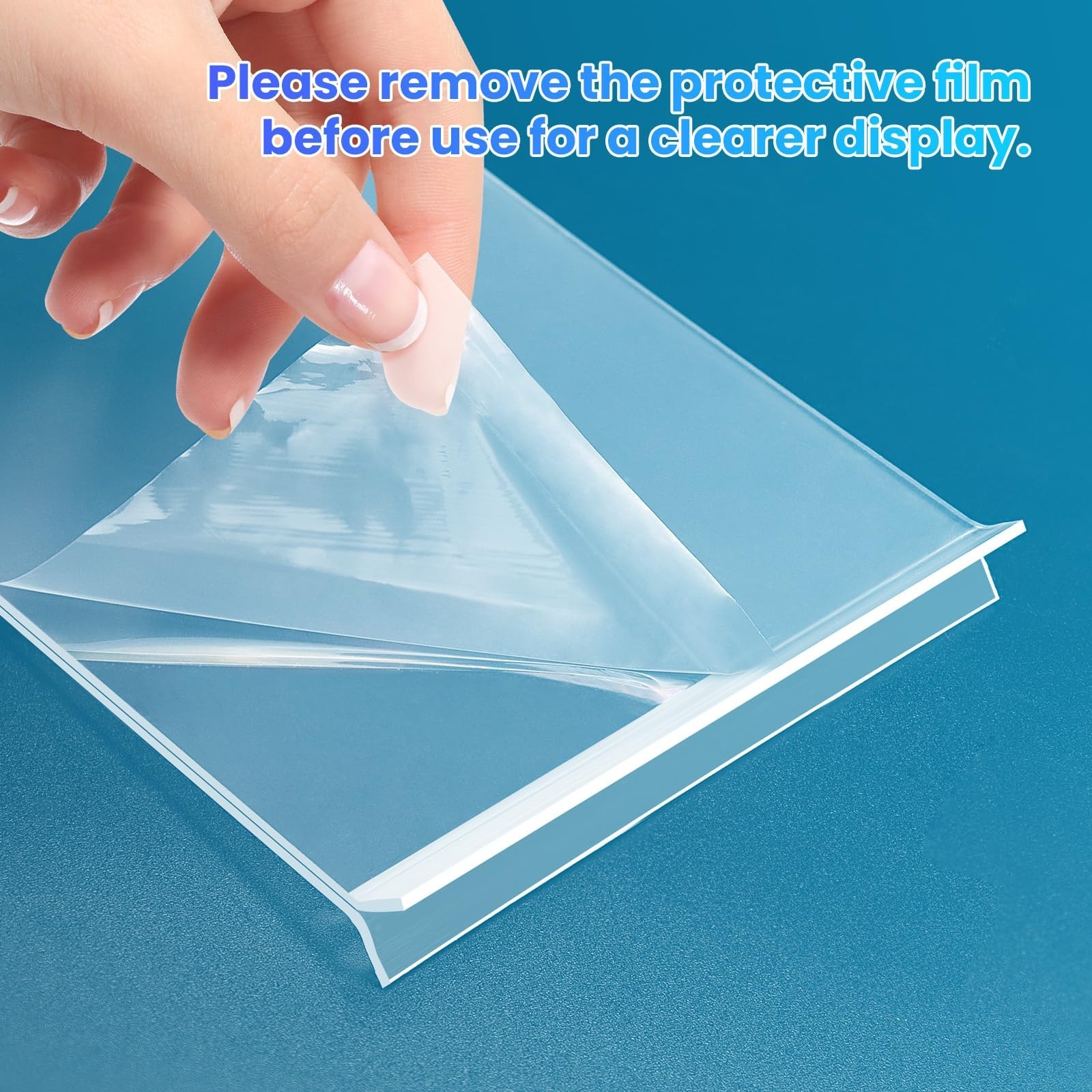 Acrylic Sign Holder 4×6, 15 Pack Clear Double Sided Menu Vertical Display Sta…