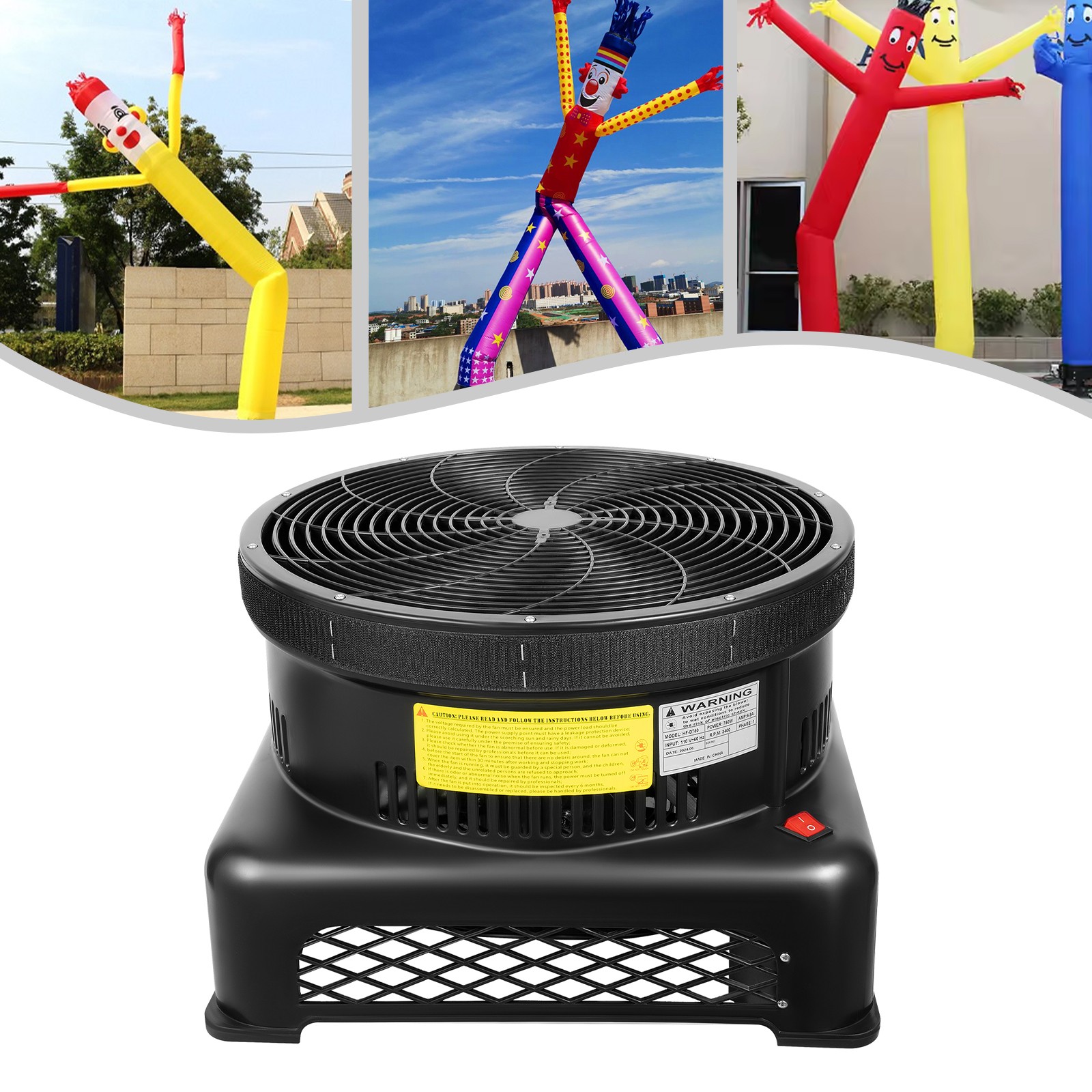 750W 18inch Air Blower Fan For Inflatable Sky Puppet Wavy Tube Man Dancing Doll