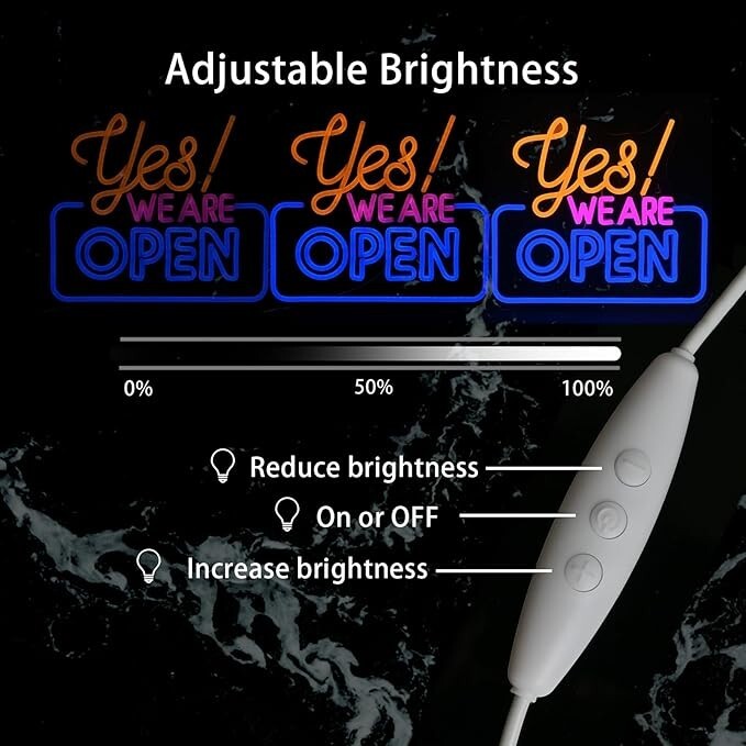 Neon Open Sign,Bright Led Light Advertisement USB Powered/13.4 * 11.8 in