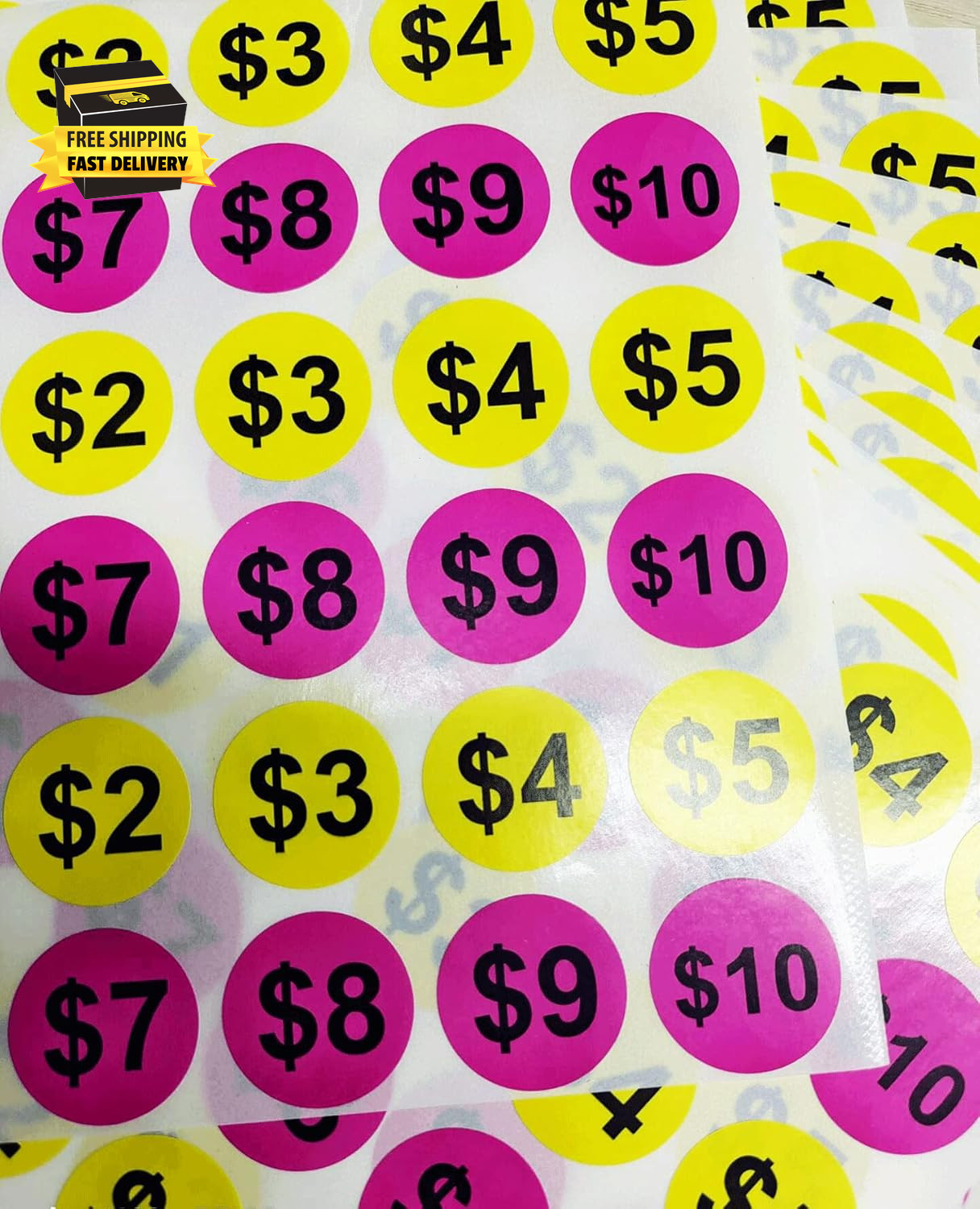 600 Pcs Yard Garage Sale Price Stickers 1 Inch Flea Market Pre-Printed Pricing S