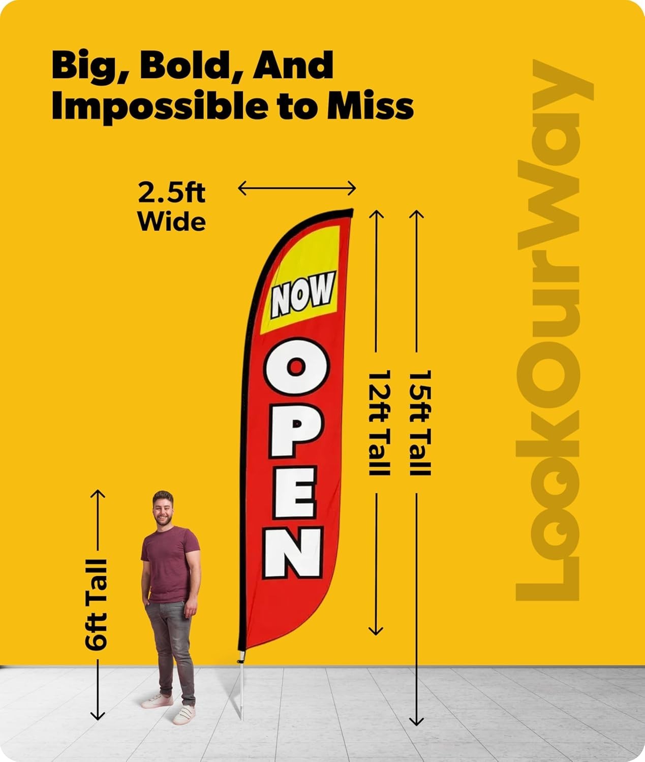12ft Feather Flag Pole Kit – Business Advertising Banner