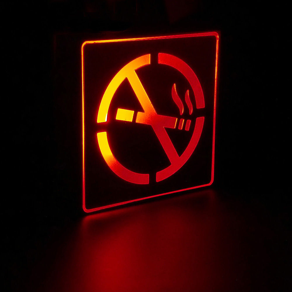 No Smoking Sign Light 4.5&Prime; Red LED Aluminum Wall Light Lamp Business Shop Bar