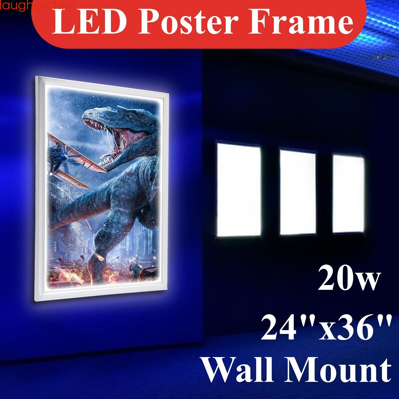 Wall Mount LED Light Box Movie Poster Display 24&Prime;x36&Prime; Advertising Frame Store US