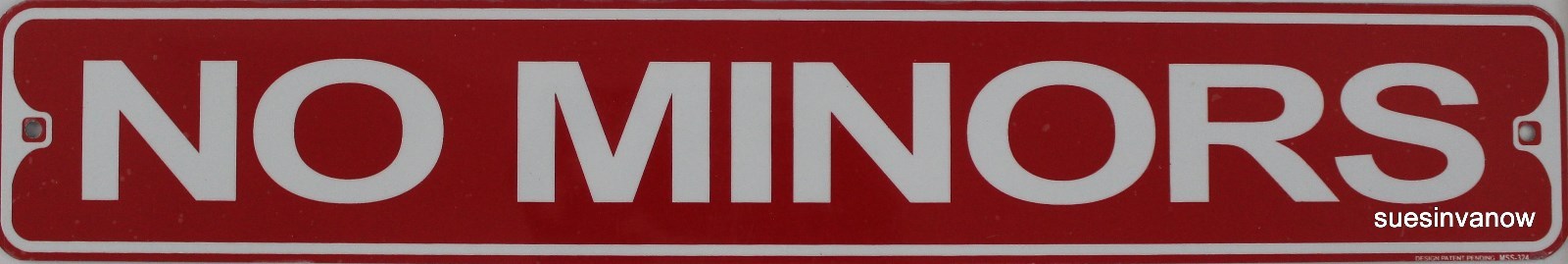 Metal Street Sign No Minors Bar for Adults only Club Movie Decor 3&Prime;x18&Prime;