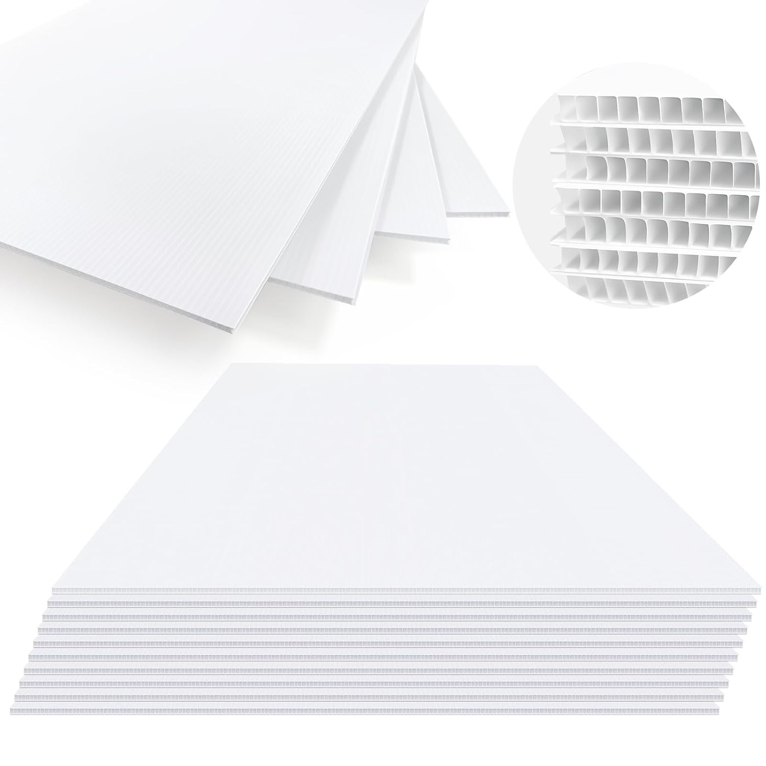 24 x 36 Inches Corrugated Plastic Board, 10 Pcs Poster Boards for Yard Signs,…