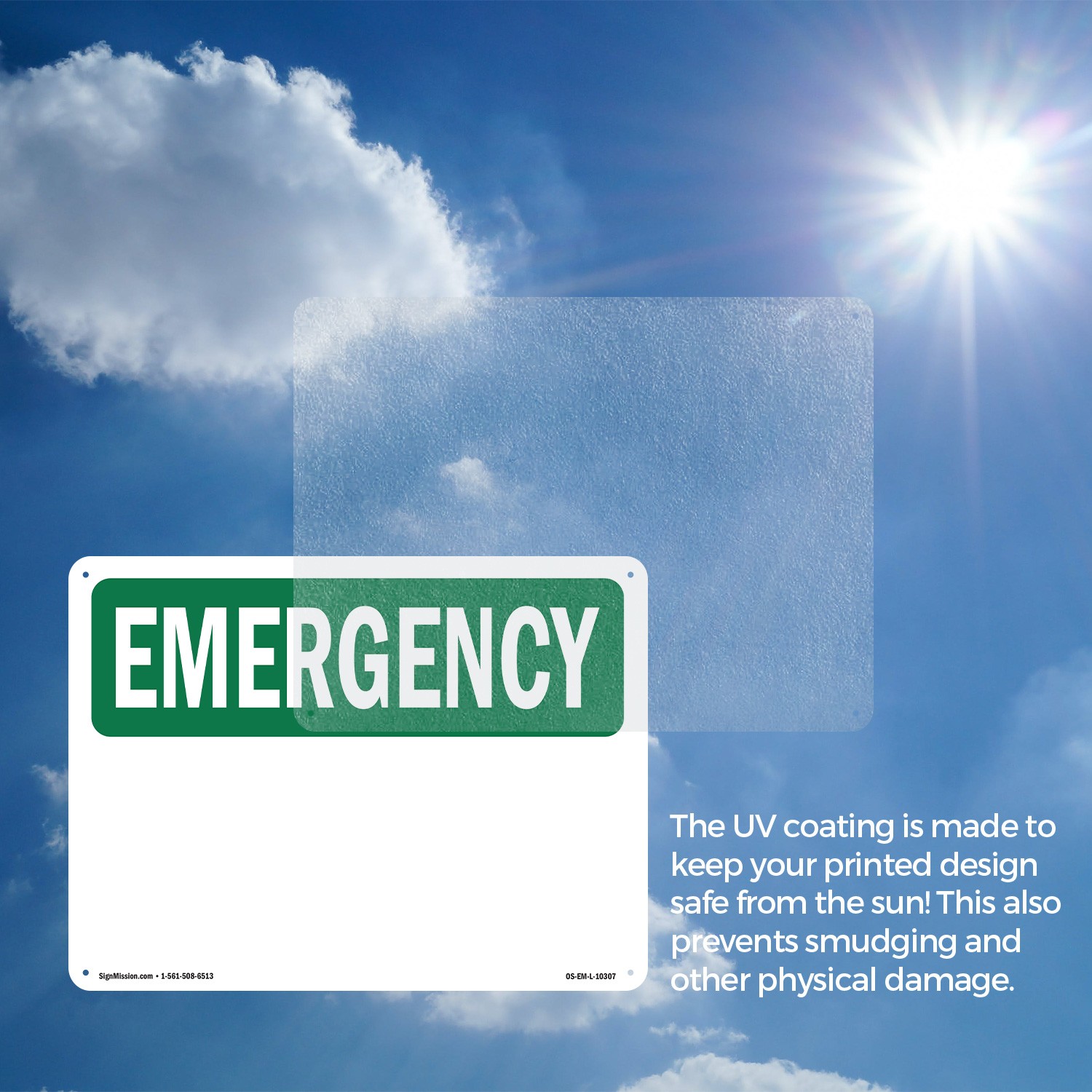 Blank Write OSHA Emergency Sign Metal, Plastic, Or Decal – 5 or 10 Pack