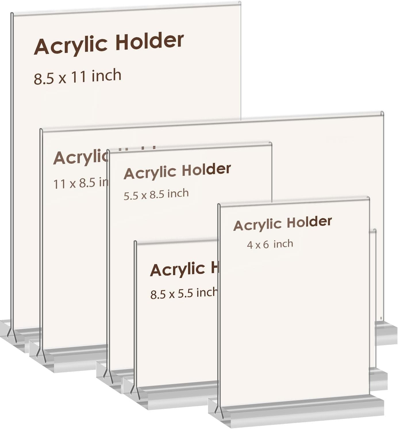 newnewshow 8.5×11 Clear Acrylic Sign Holder, Display 3 Pack 8.5×11, clear