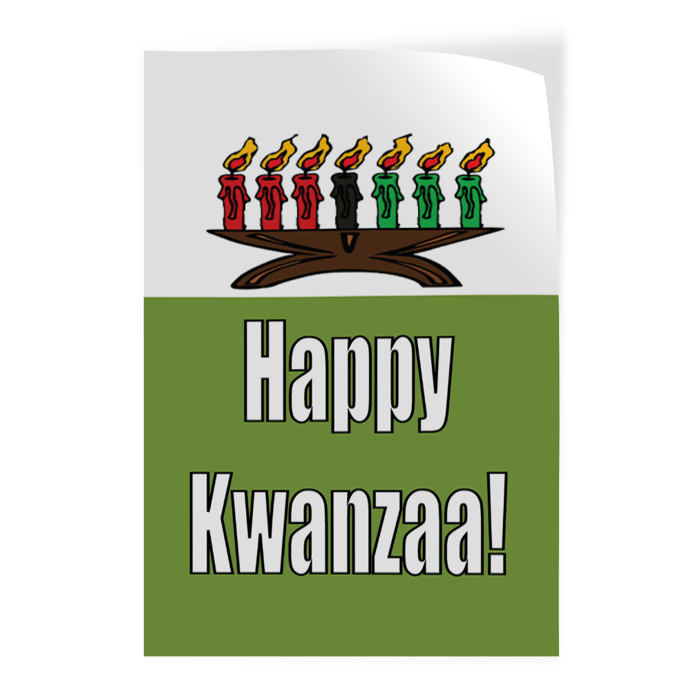 Door Decals Vertical Vinyl Stickers Multiple Sizes Happy Kwanzaa Families Vinyl