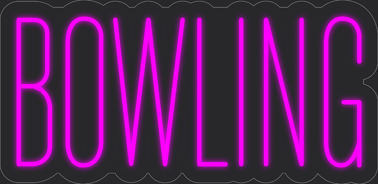 Bowling Neon LED Sign Business Wall Decor Lighted Store Sign 24 x 12 in.