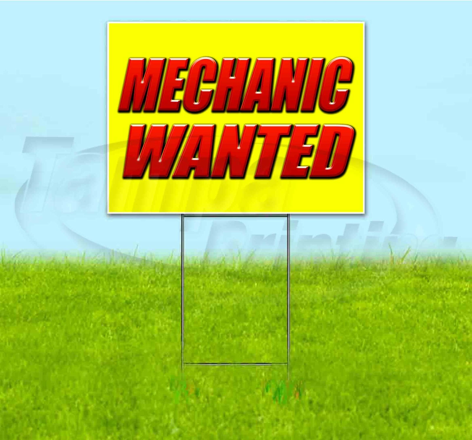 MECHANIC WANTED 18×24 Yard Sign WITH STAKE Corrugated Bandit USA BUSINESS AUTO