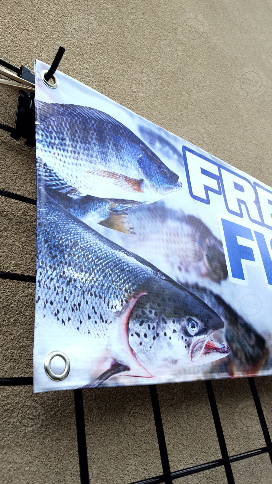FRESH FISH & Crab Banner Food Market Restaurant Open Sign Shop Display Vinyl Cod