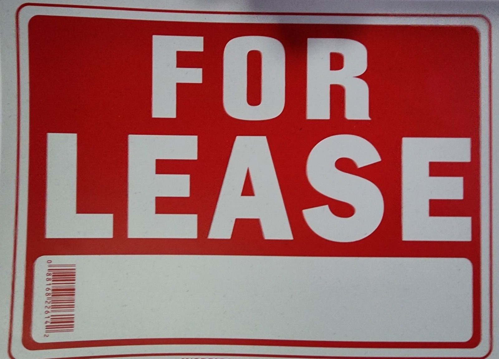 For Lease Sign 8 x 12 Inch – 2 Count, White and Red