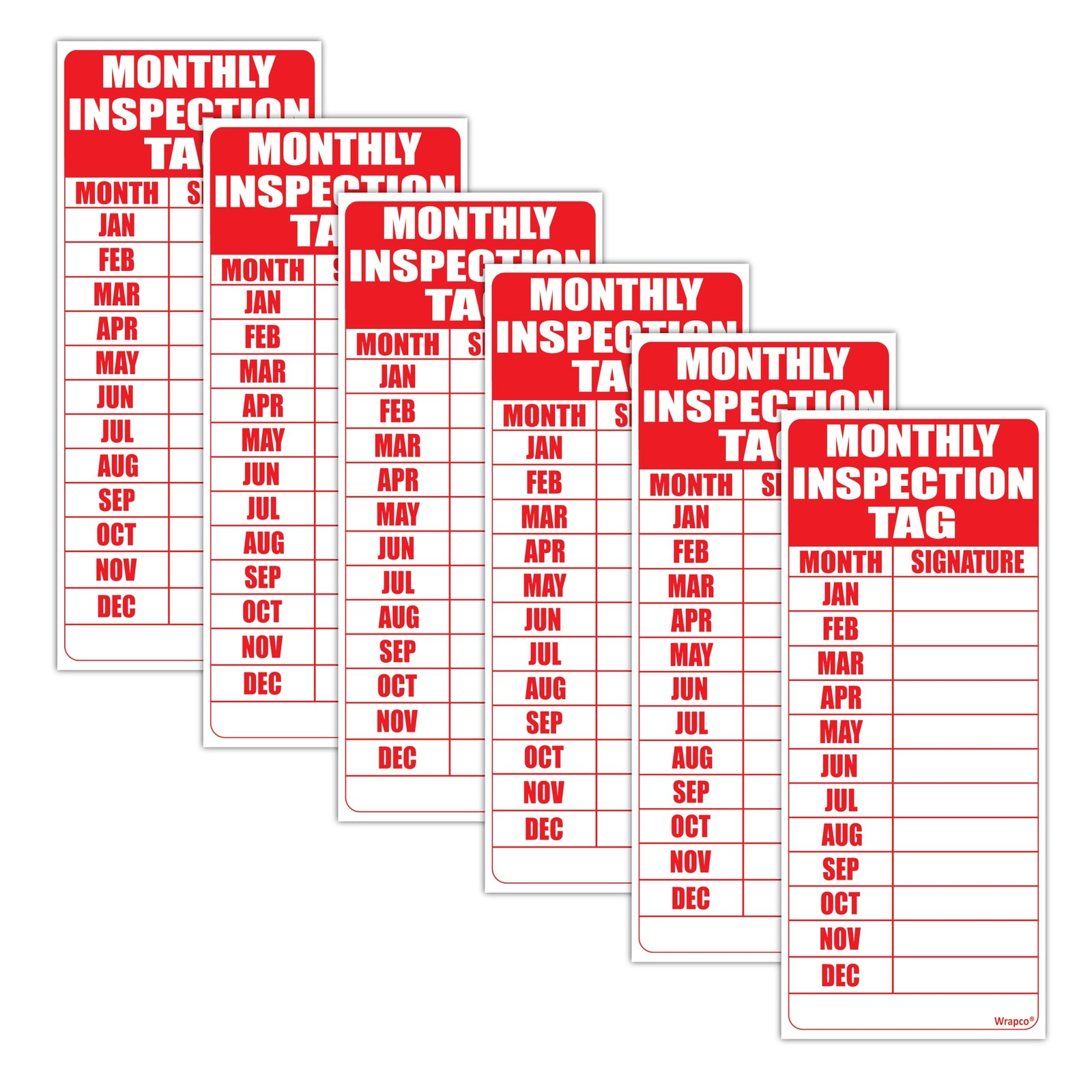 Monthly Inspection Tags – Self Adhesive Vinyl Sticker Decal Indoor/Outdoor, 5…