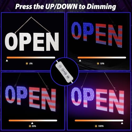 LED Open Signs for Business,Thirdpolite 30×10 inch Large Dimmable Bright Light