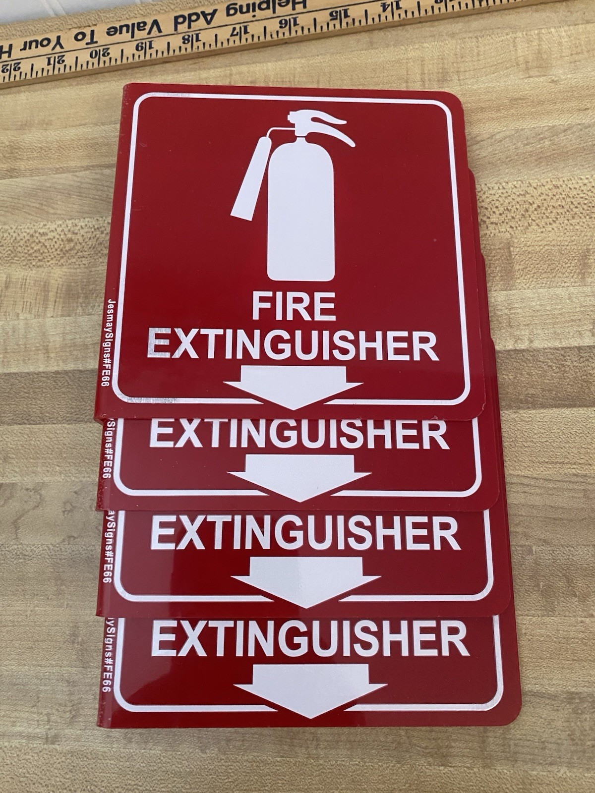 Fire Extinguisher Sign,4 Pack 6&Prime; Polished Acrylic Fire Extinguisher Signs wit…