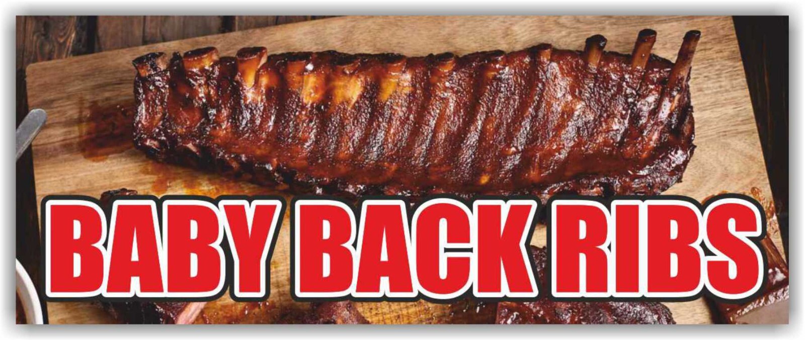 BABY BACK RIBS Advertising Banner Vinyl Mesh Sign Chicken BARBEQUE Ribs Pork