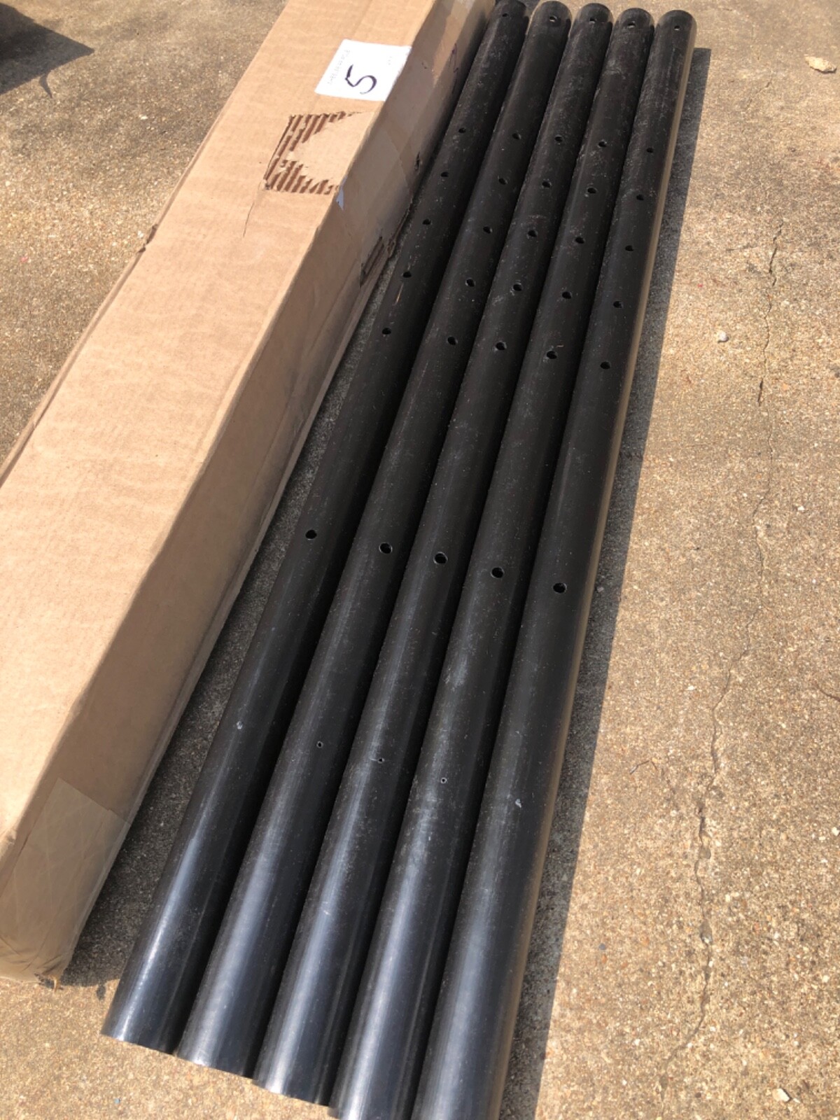 LOT OF 5 TIP N ROLL PORTABLE SIDEWALK SIGN POST POLES BLACK PLASTIC 46&Prime;