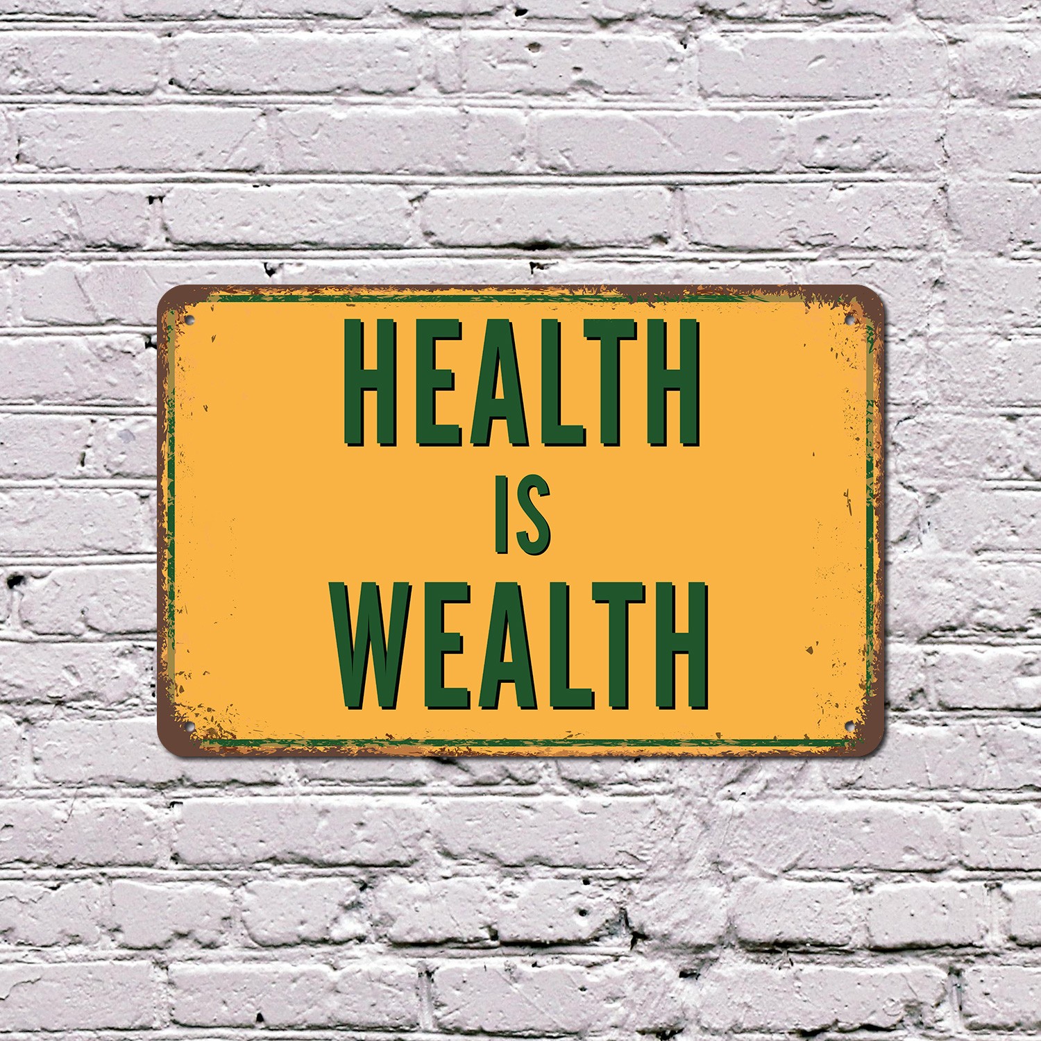 Health Is Wealth Street Sign Invest In Yourself Daily Durable Perfect for Gyms