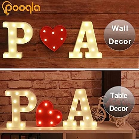 Pooqla LED Marquee Letter Lights – Alphabet Signs for Parties & Weddings