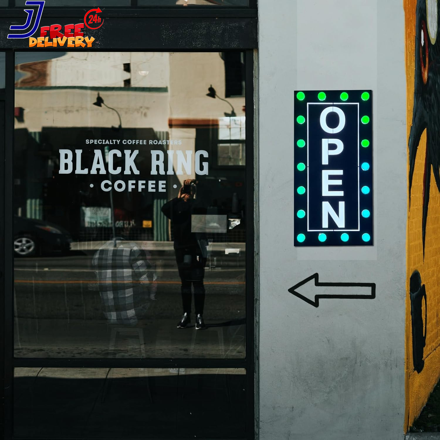 Vibrant Waterproof LED Open Sign Color Changing RGB for Outdoor Business Use
