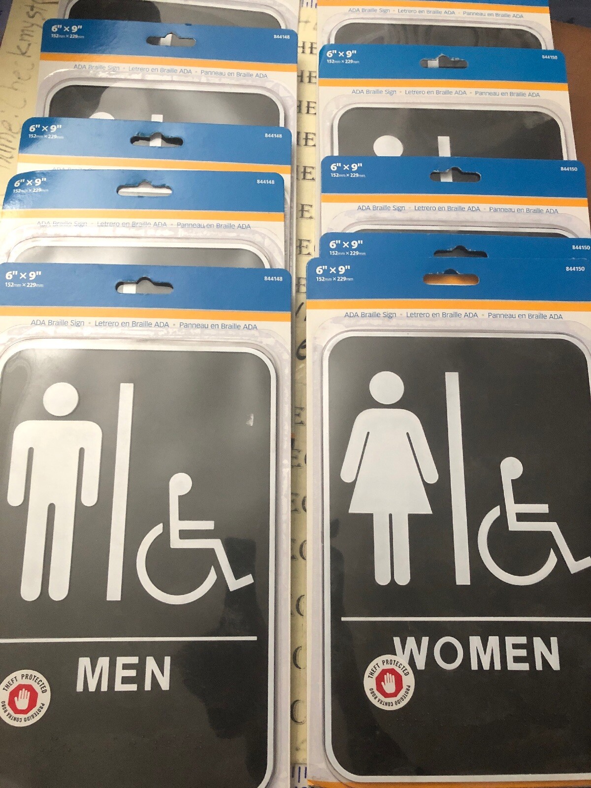 Hillman 844150 844148 5X Women 5X MEN Accessible ADA Braille Self Adhesive Sign