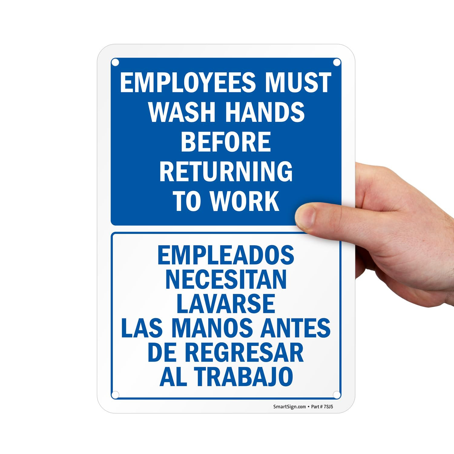 10 X 7 Inch “Employees Must Wash Hands before Returning to Work” Office Bathroom