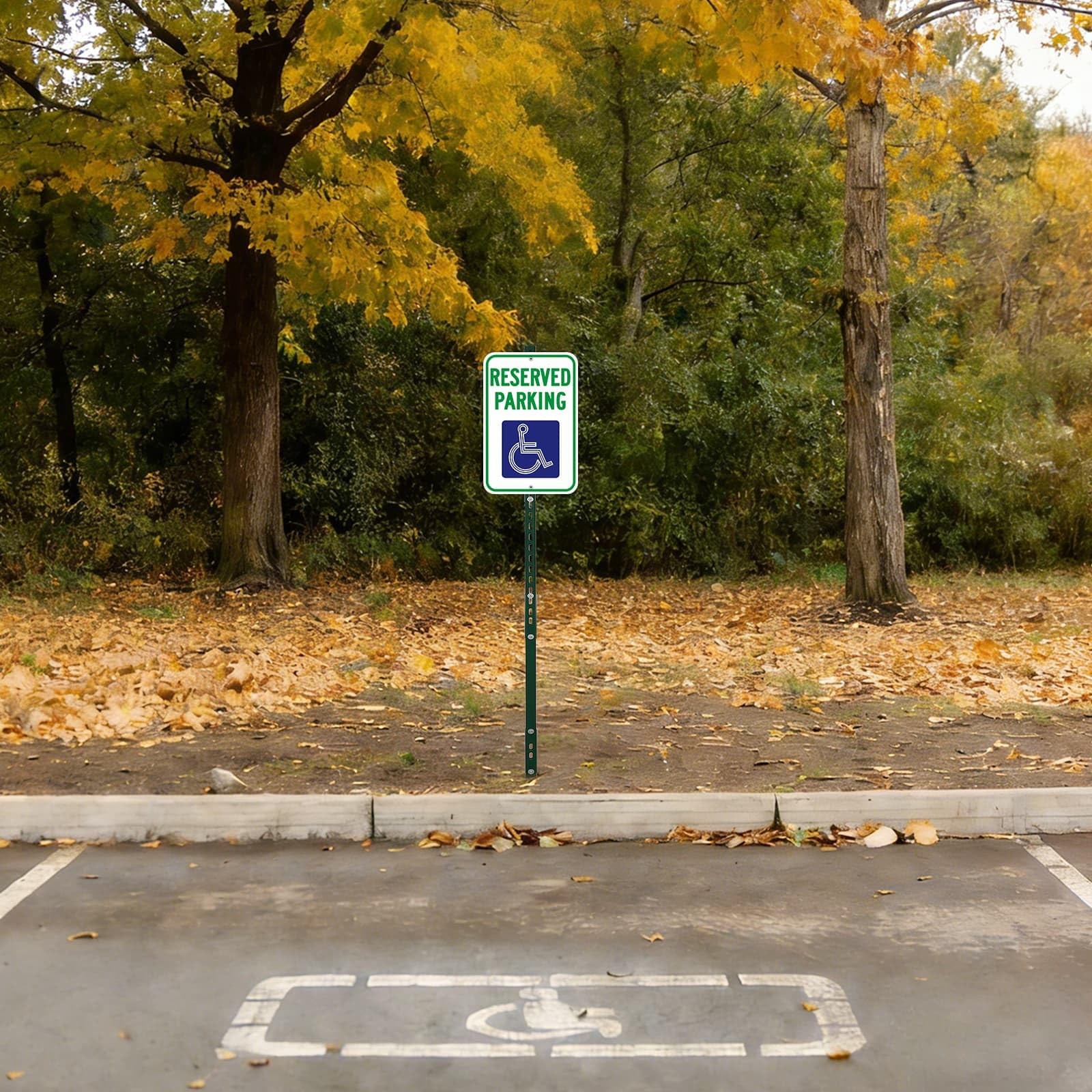 6&prime; Tall DIY Reserved Parking Sign 12×18 Inch Reflective Aluminum Stake Green
