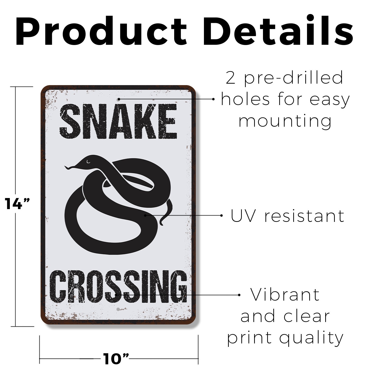 Snake Crossing Sign Ssslow Your Roll Durable Perfect for Trails Gardens Barn