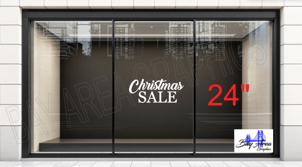 Christmas SALE Sign Vinyl Window Sticker Waterproof Oracal 651 Store Display