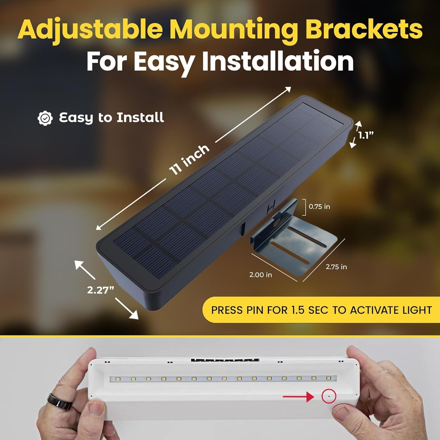 Solar Sign lights Wireless Real Estate Sign Post Solar Address Lights BLK 2 PACK