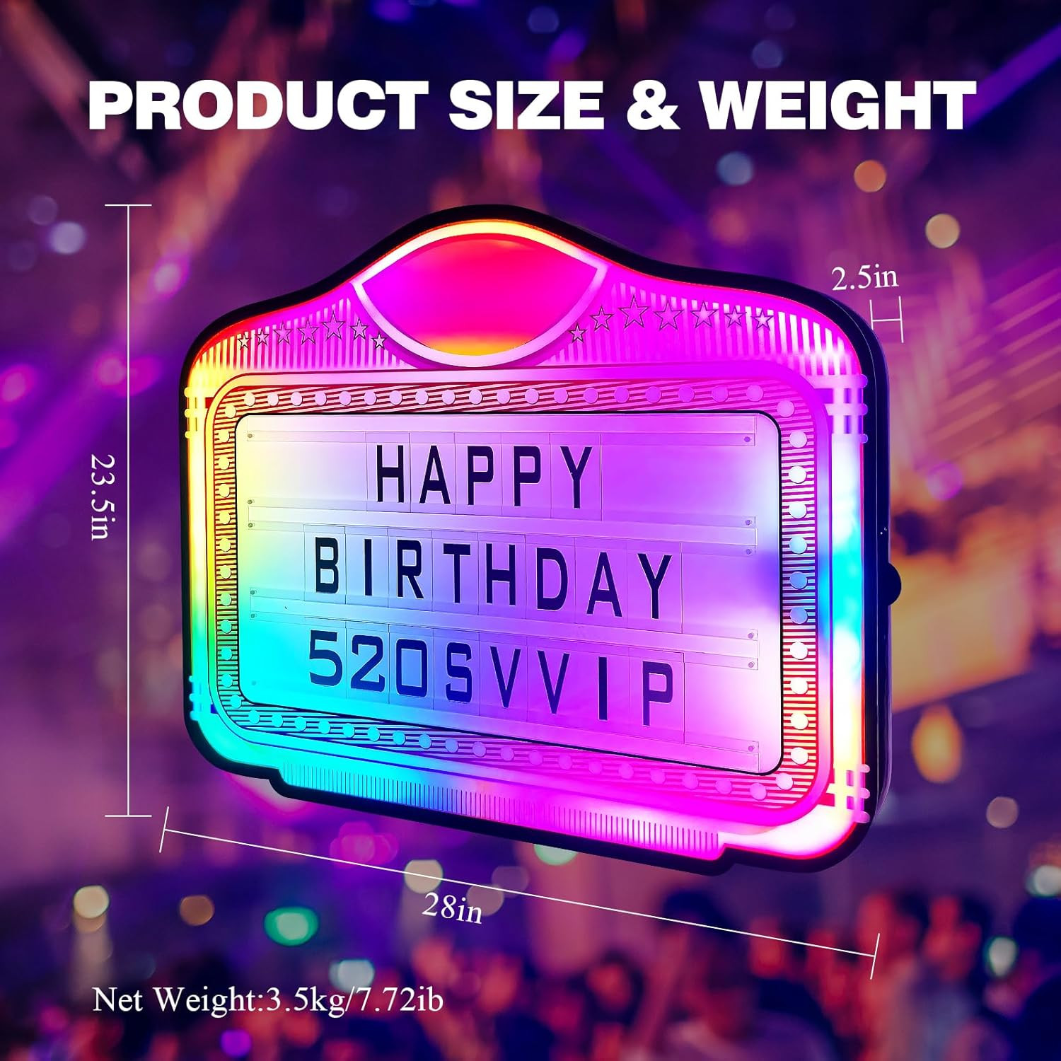 LED Bottle Service Sign – Handheld Acrylic with Interchangeable Letters & Number