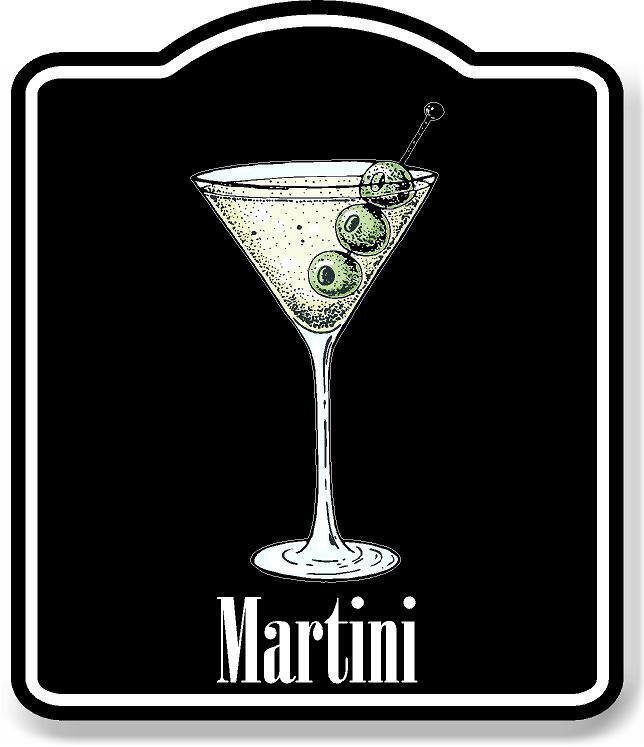 Martini BLACK Aluminum Composite Sign
