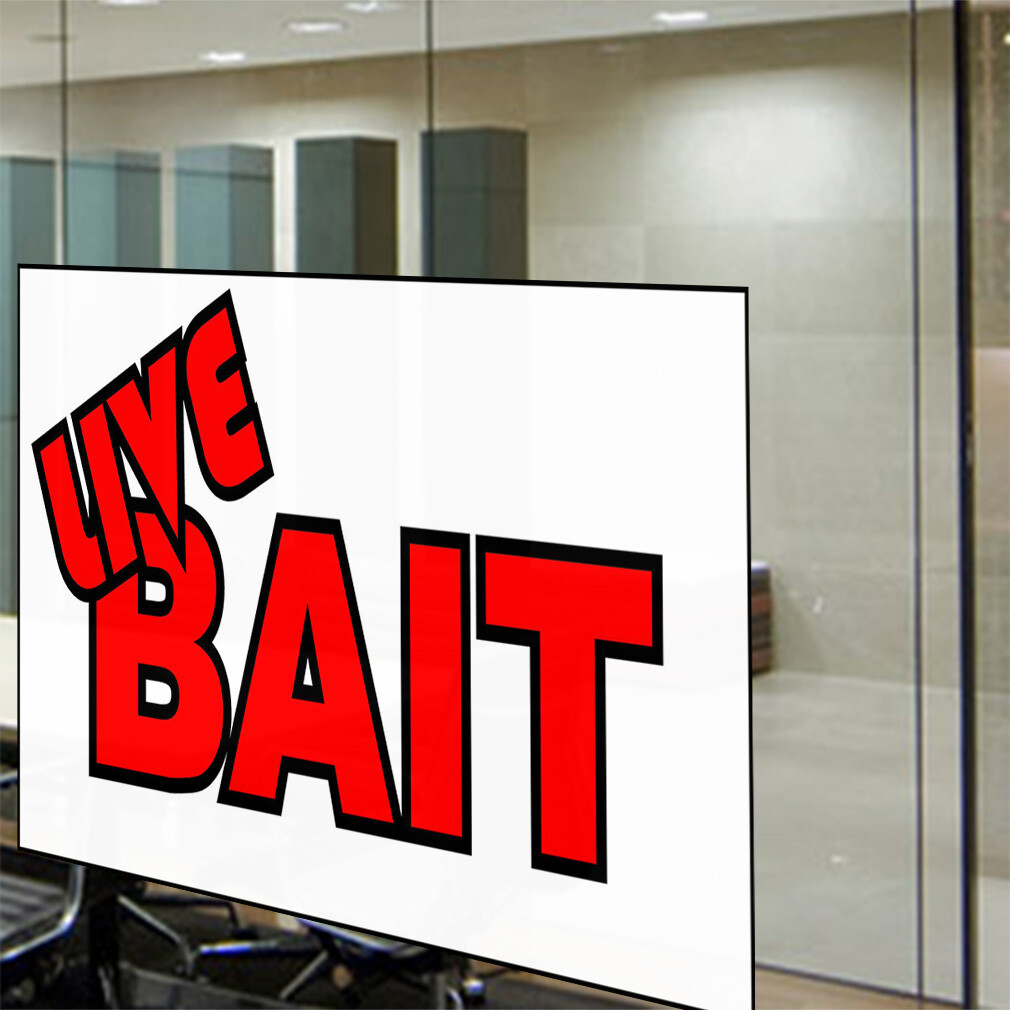 Decal Stickers Live Bait Business Vinyl Store Sign Label Retail